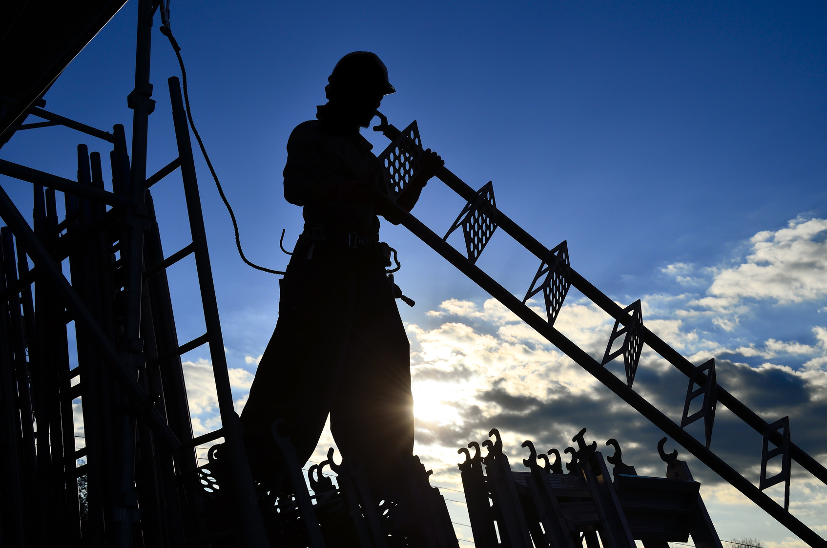 Japanese steeplejack in the early morning